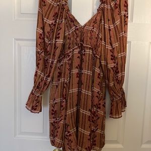 Free people flowy short dress with beautiful winter hues